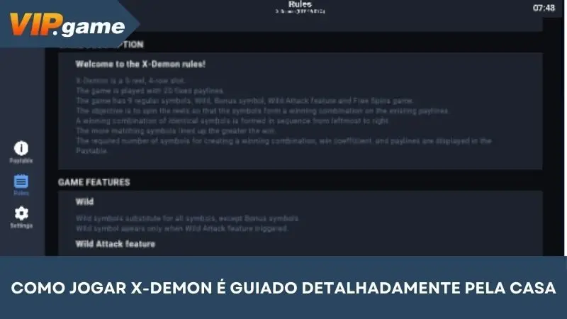 Como jogar X-Demon recebe instruções detalhadas do dealer