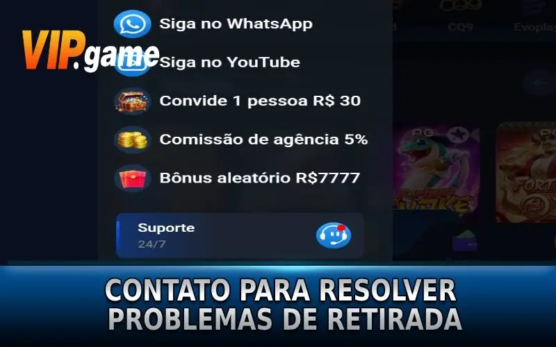 Entre em contato com o revendedor se precisar resolver problemas de Saque