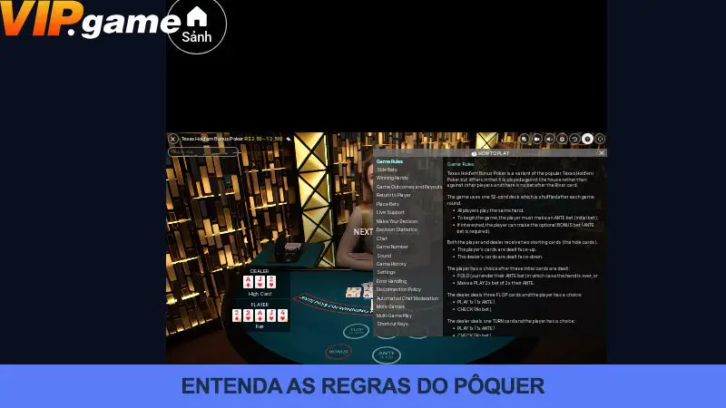 Entenda as regras de jogar Poker no vipgame