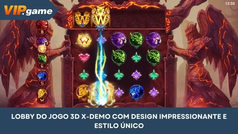 O lobby do jogo X-Demo 3D tem um design impressionante e estilo único