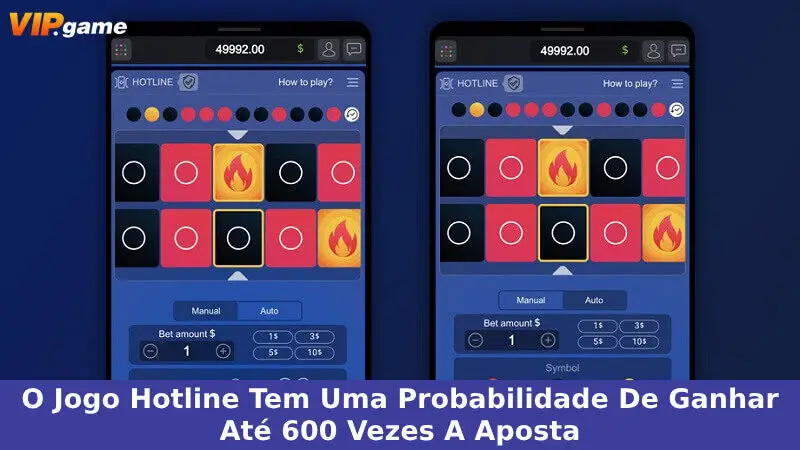 O jogo Hotline tem uma chance de ganhar até 600 vezes a aposta