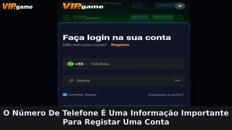 O número de telefone é uma informação importante para o registro da conta