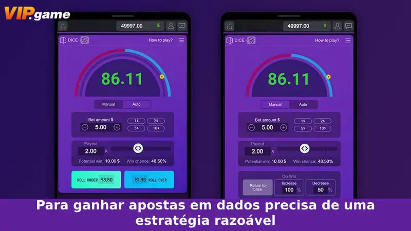 Para ganhar apostas em Dice, você precisa de uma estratégia razoável